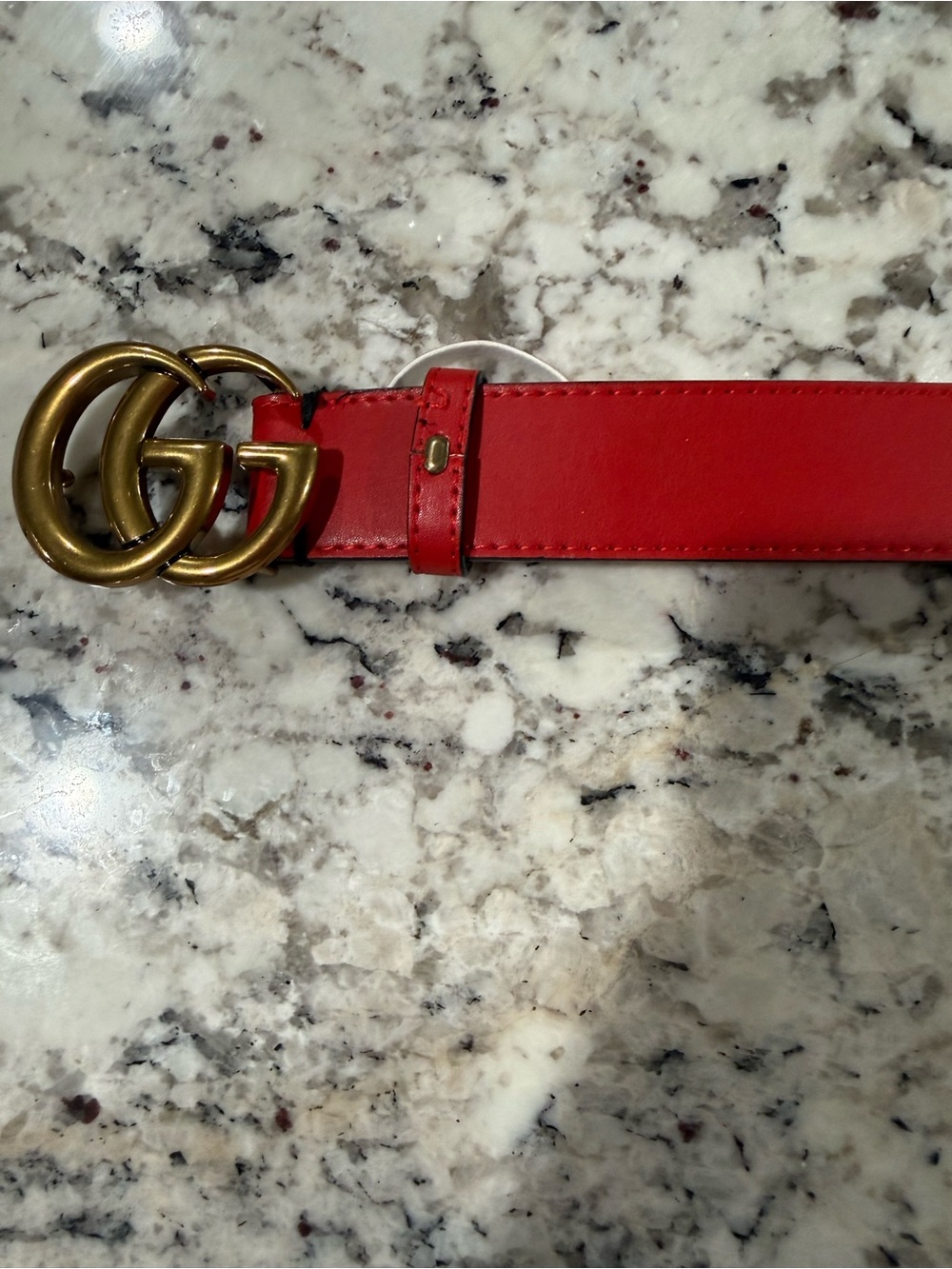 Red pleather with fashionBuckle Belt